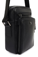 Men's Black Leather Messenger Bag | Derimod