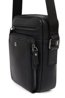 Men's Black Leather Messenger Bag | Derimod