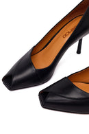 Kadın Siyah İnce Topuklu Deri Stiletto | Derimod