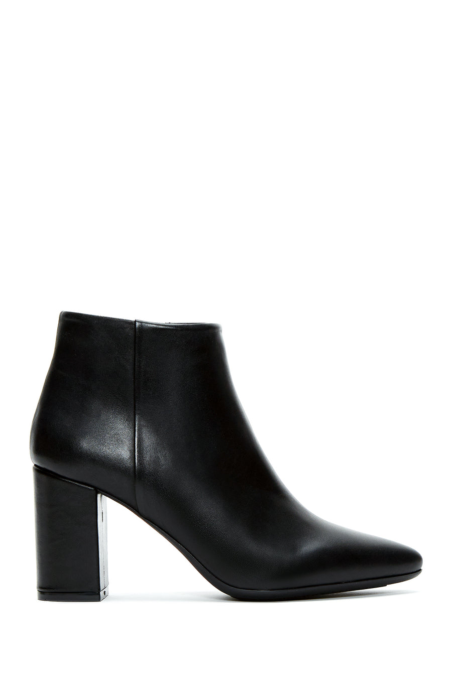 Woman Black Zippered Heels Leather Boat 25WFD111018 | Derimod