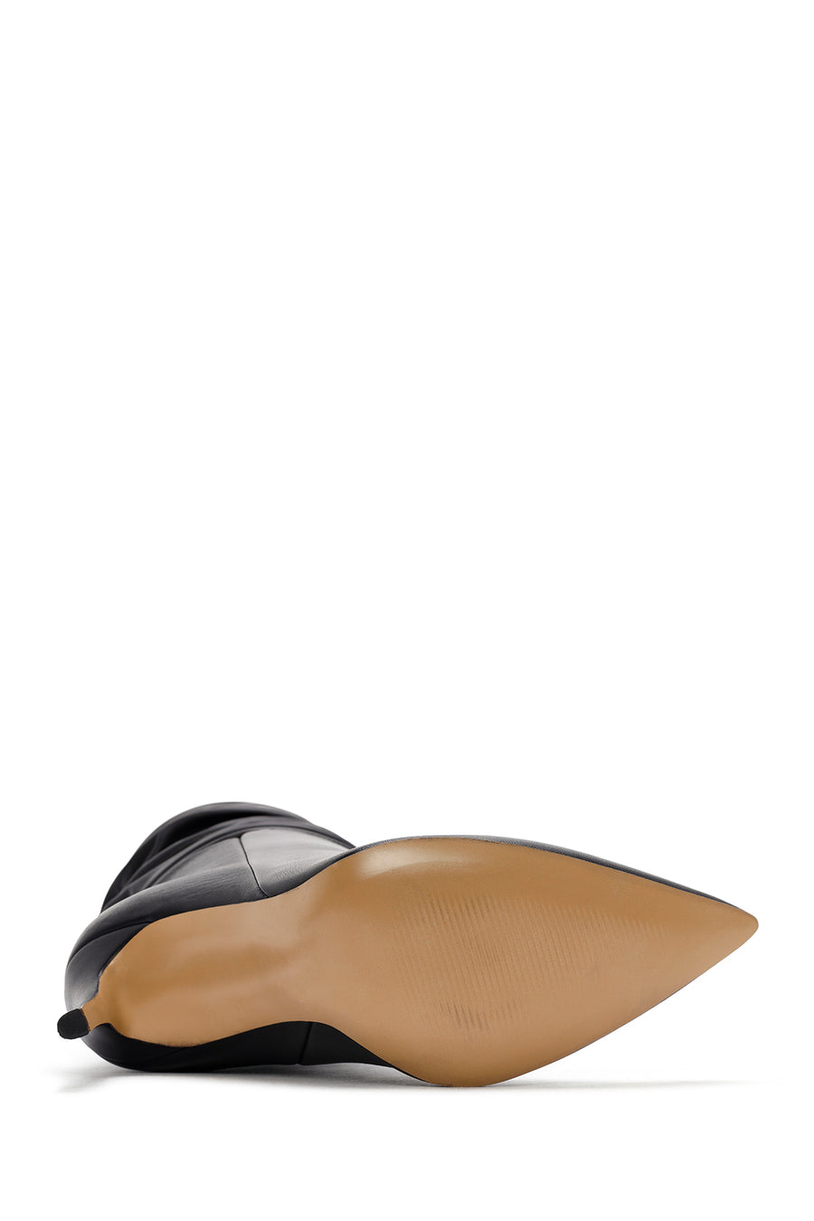 Women's Black High Thin Heel Leather Boot