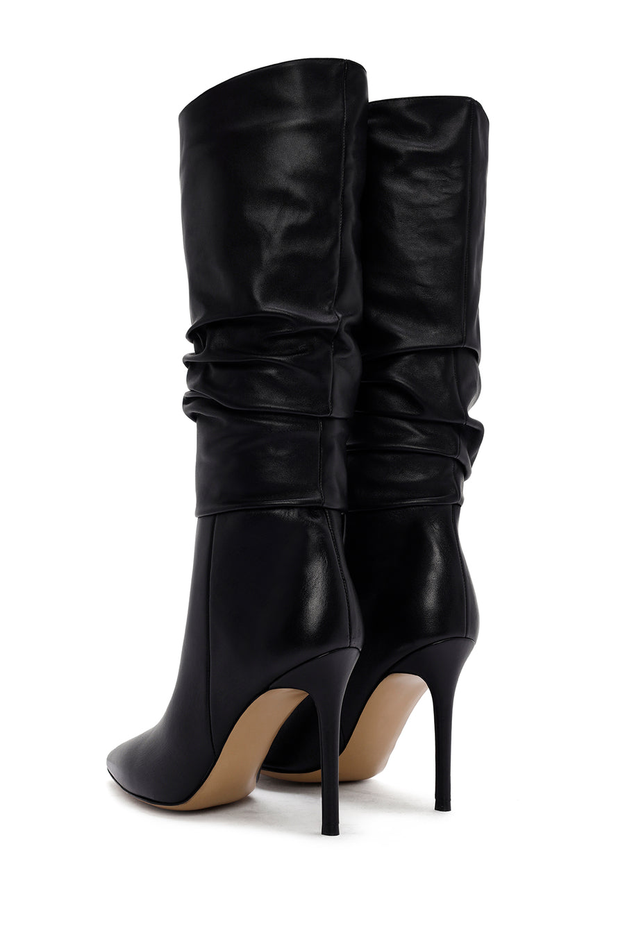 Women's Black High Thin Heel Leather Boot