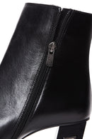 Woman Black Zippered Chunky Heels Leather Boat | Derimod