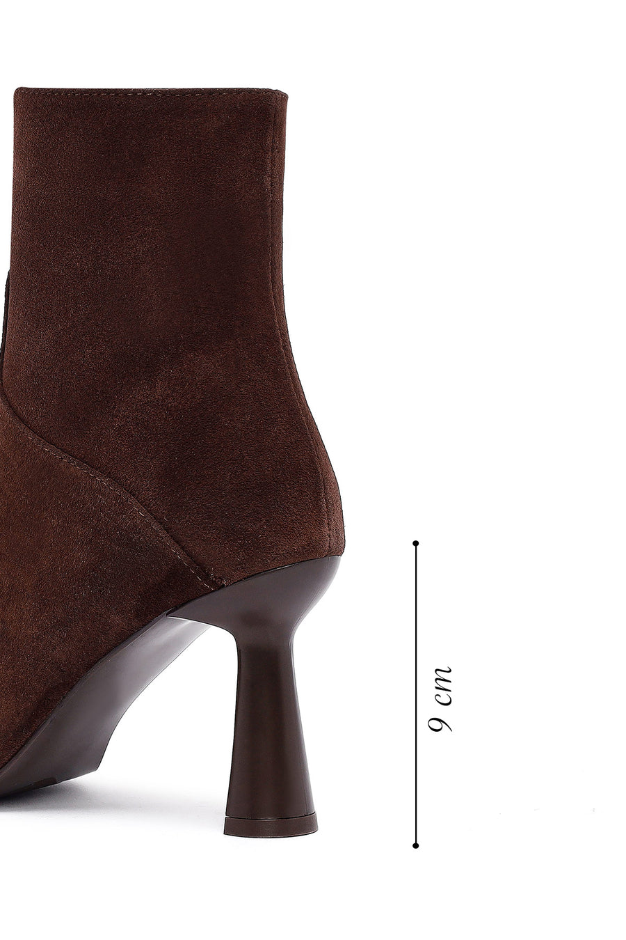Woman Brown Zippered Stiletto Heel Suede Leather Boat