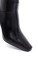 Woman Black Zippered Heels Leather Boat | Derimod