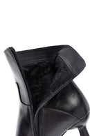 Woman Black Zippered Heels Leather Boat | Derimod