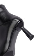 Woman Black Zippered Heels Leather Boat | Derimod