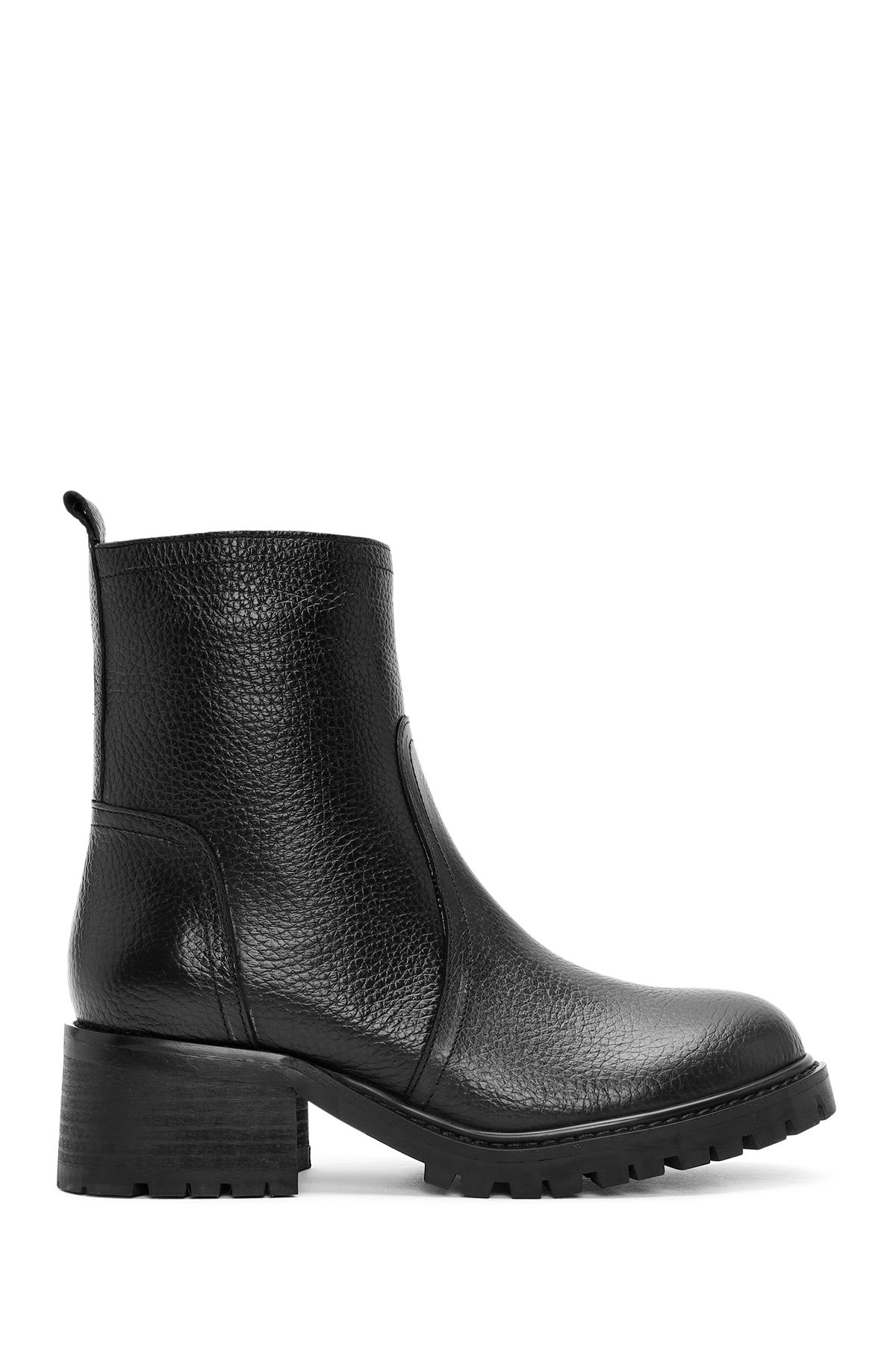 Woman Black Zippered Leather Boat 25WFD1514FT | Derimod