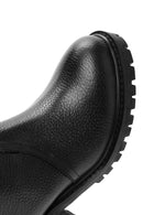Woman Black Zippered Leather Boat | Derimod