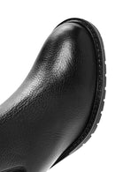Woman Black Chunky Heels Leather Chelsea Boots | Derimod