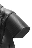 Woman Black Chunky Heels Leather Chelsea Boots | Derimod