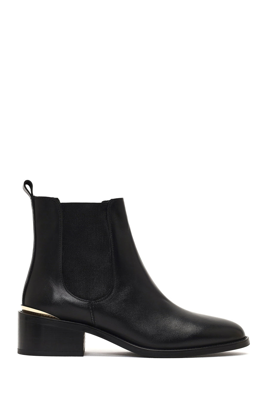 Women's Black Leather Chelsea Boot 25WFD153418 | Derimod