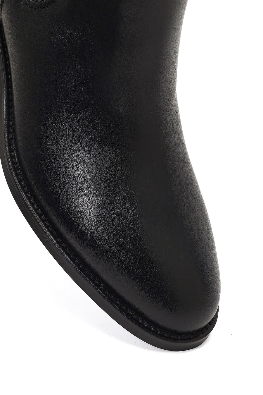 Women's Black Leather Chelsea Boot
