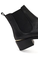 Women's Black Leather Chelsea Boot | Derimod