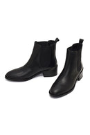 Women's Black Leather Chelsea Boot | Derimod