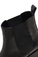 Women's Black Leather Chelsea Boot | Derimod