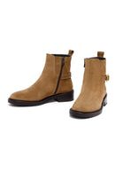 Woman Mink Zippered Suede Leather Boat | Derimod