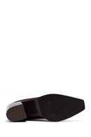Woman Brown Chunky Heel Suede Leather Cowboy Boots | Derimod