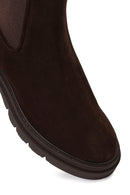 Women's Brown Suede Leather Chelsea Boot | Derimod