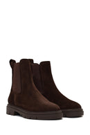 Women's Brown Suede Leather Chelsea Boot | Derimod