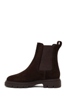 Women's Brown Suede Leather Chelsea Boot | Derimod