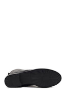 Women's Black Lace-Up Zipper Leather Boot | Derimod