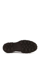 Women's Brown Lace-Up Thick-Soled Suede Leather Masculine Shoe | Derimod