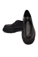 Women's Black Lace-Up Thick-Soled Masculine Shoe | Derimod