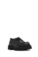 Women's Black Lace-Up Thick-Soled Masculine Shoe | Derimod
