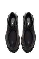 Women's Black Lace-Up Thick-Soled Masculine Shoe | Derimod