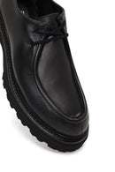 Women's Black Lace-Up Thick-Soled Masculine Shoe | Derimod