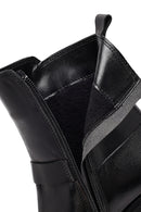 Women's Black Buckle Chunky Heel Leather Boots | Derimod