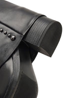 Women's Black Thick Heeled Leather Boot | Derimod