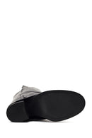 Women's Black Thick Heeled Leather Boot | Derimod