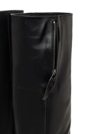 Women's Black Thick Heeled Leather Boot | Derimod