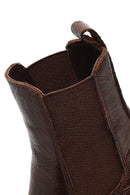 Women's Brown Thick-Soled Leather Chelsea Boot | Derimod