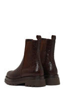 Women's Brown Thick-Soled Leather Chelsea Boot | Derimod