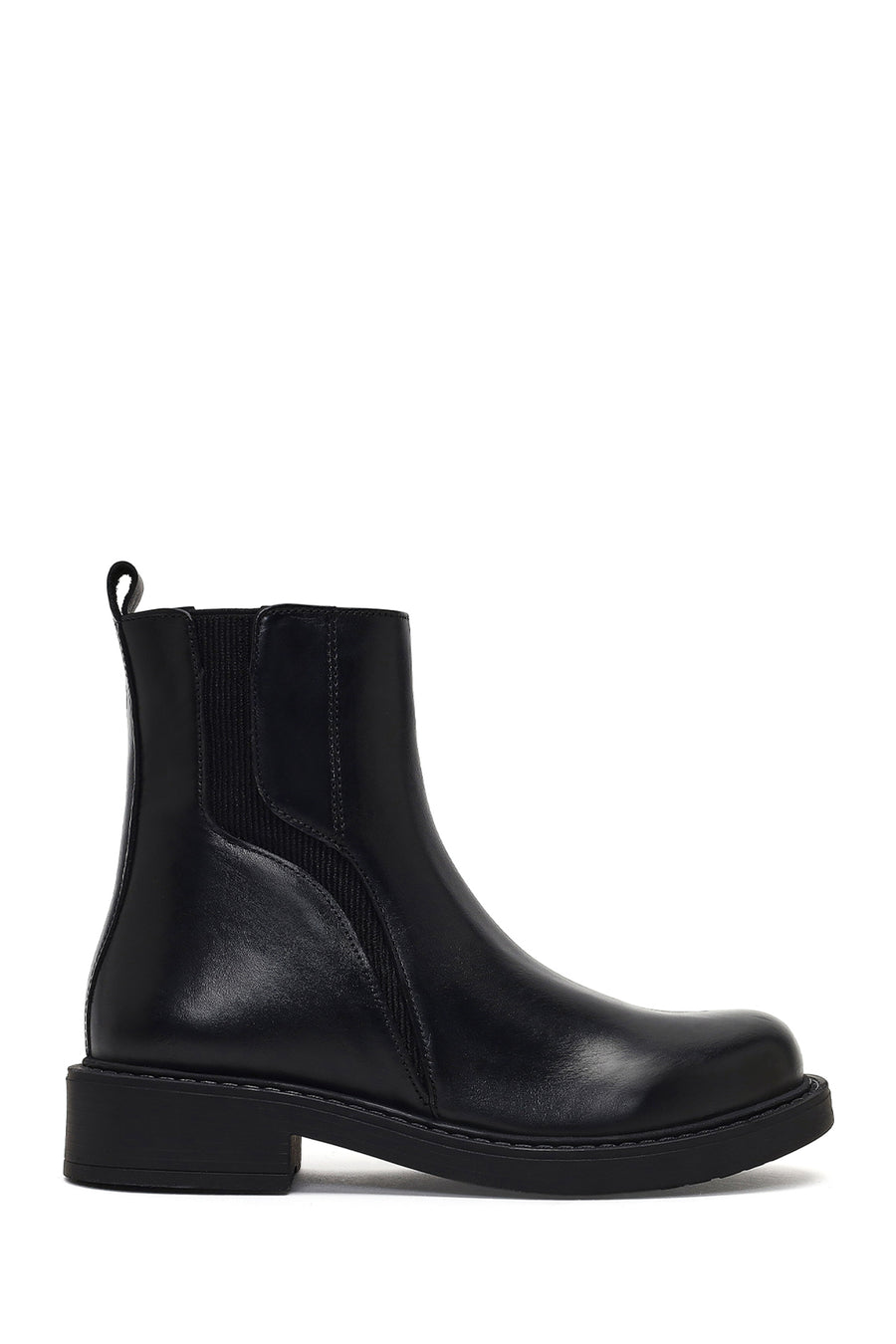 Women's Black Zippered Leather Boots 25WFD187618 | Derimod