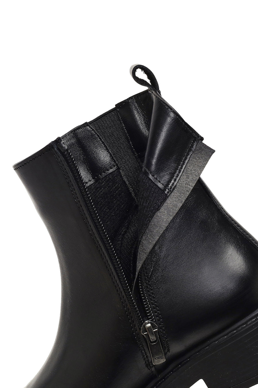 Women's Black Zippered Leather Boots