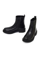 Women's Black Zippered Leather Boots | Derimod