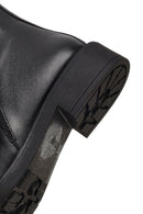 Women's Black Zippered Leather Boots | Derimod
