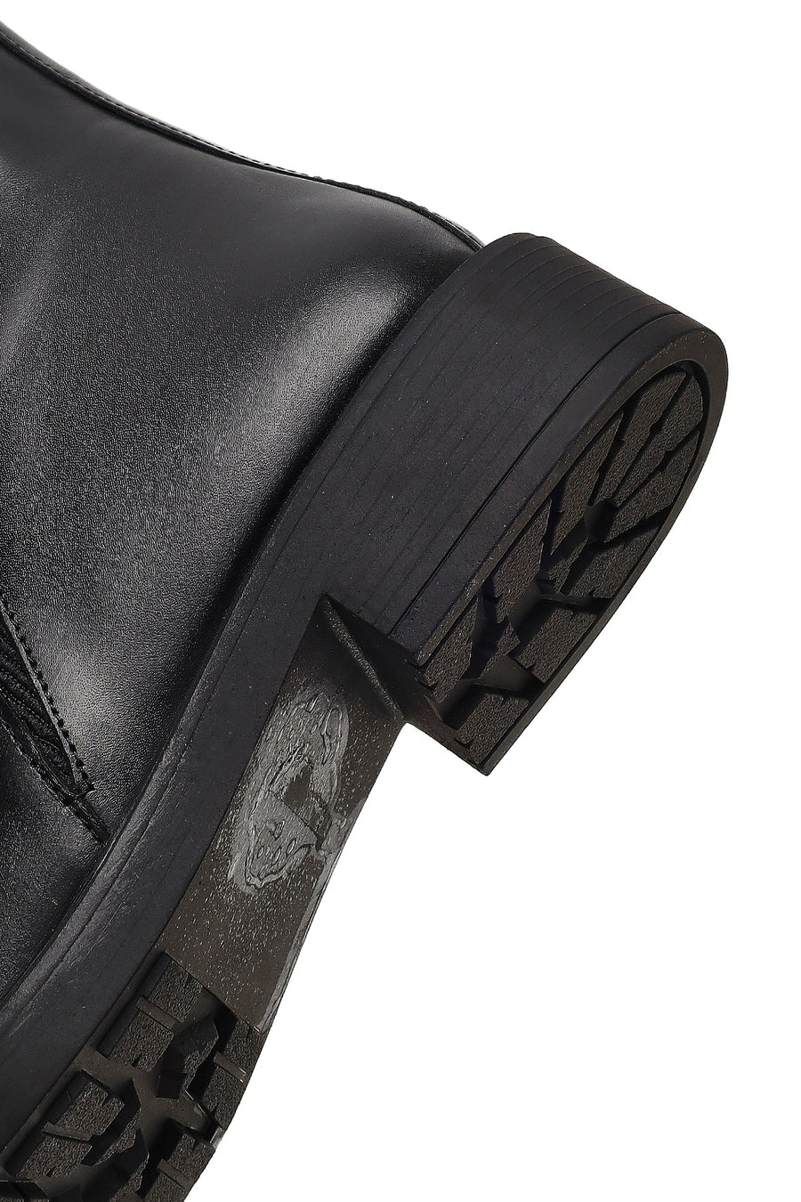 Women's Black Zippered Leather Boots