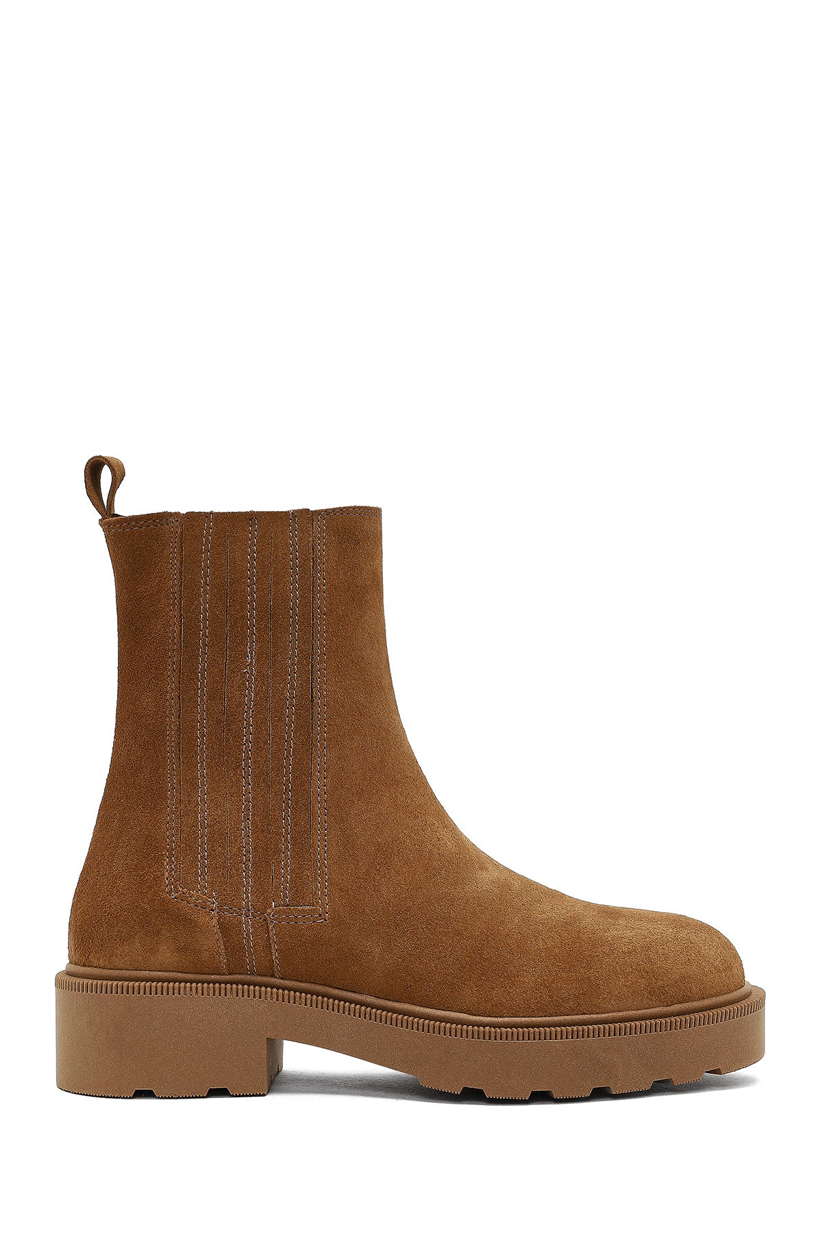Women Mink Zippered Thick Sole Suede Leather Boot 25WFD187710 | Derimod