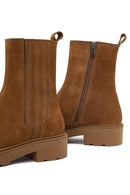 Women Mink Zippered Thick Sole Suede Leather Boot | Derimod