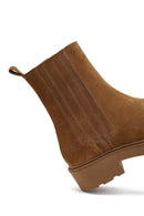 Women Mink Zippered Thick Sole Suede Leather Boot | Derimod