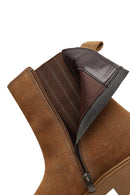 Women Mink Zippered Thick Sole Suede Leather Boot | Derimod