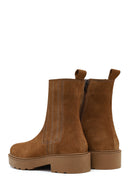 Women Mink Zippered Thick Sole Suede Leather Boot | Derimod