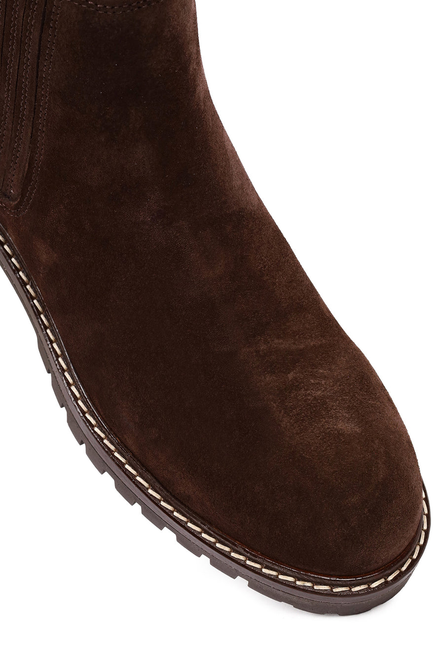 Women's Brown Suede Leather Chelsea Boot