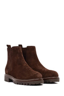 Women's Brown Suede Leather Chelsea Boot | Derimod