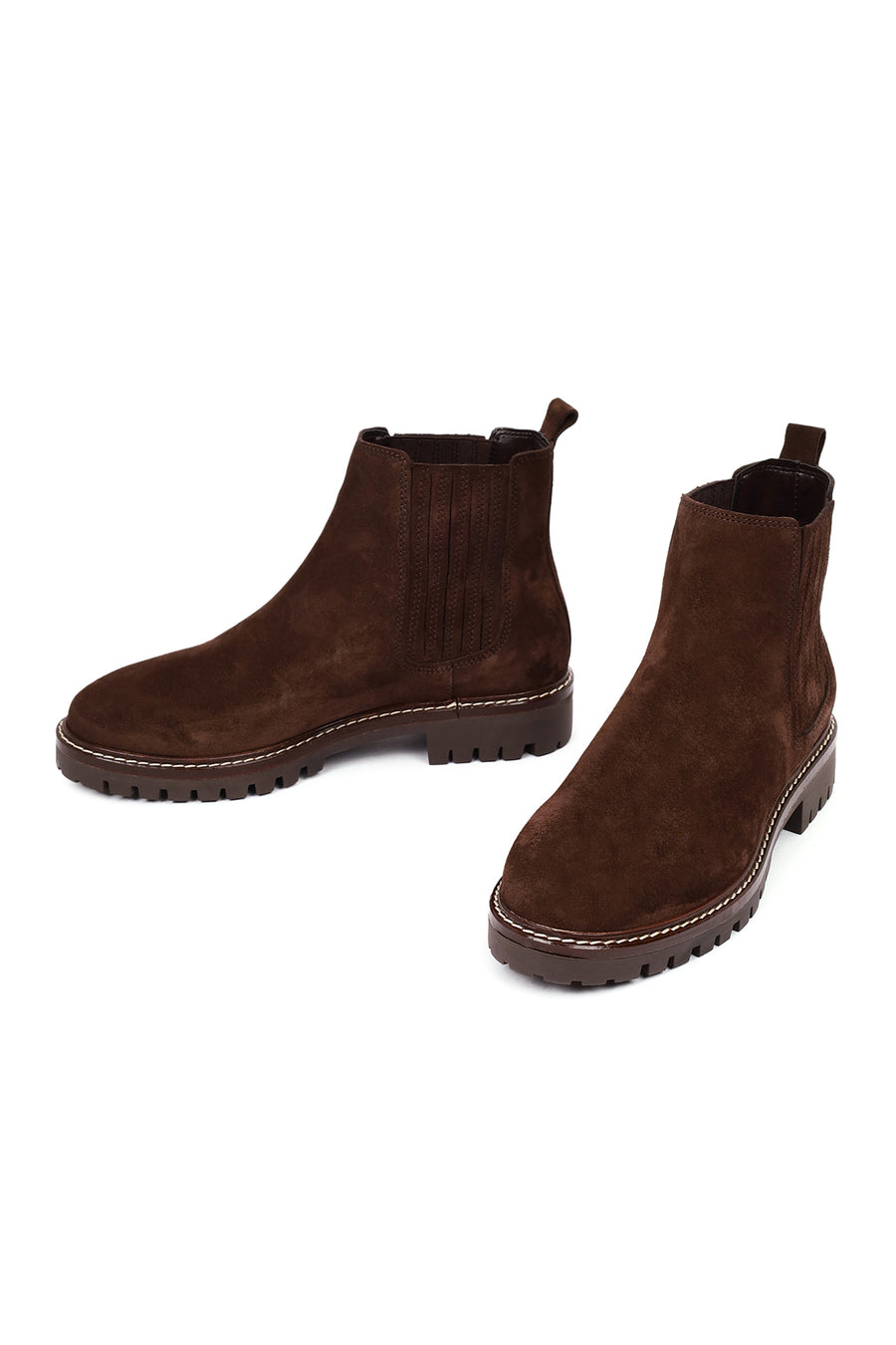 Women's Brown Suede Leather Chelsea Boot
